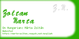 zoltan marta business card